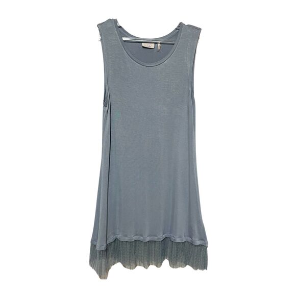 2 Coquette Extra Long Knit Tank Top Shirt Dress Lace Extender Small LOGO Layers - Picture 2 of 15